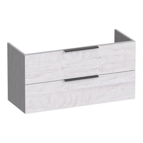 BRAUER Elevate meuble sous-lavabo peu profond 100 sans poignées rapportées 2 tiroirs à fermeture douce et 1 découpe pour siphon - Forest Seashell SW1200210