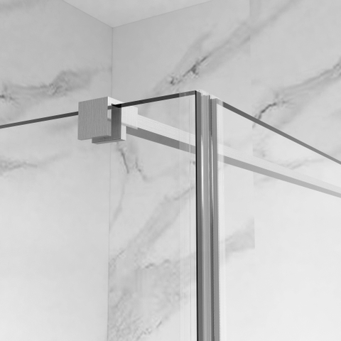 Fortifura Galeria Cabine de douche - 80x80x200 - Profilé - verre de sécurité - anticalcaire - Acier inoxydable brossé PVD (Inox) SW1224422