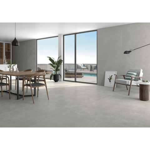 Terravito Belmiro wand- en vloertegel - 59.5x120cm - 10.0mm - Rechthoek - gerectificeerd - Betonlook - mat grijs - Sand SW1595611