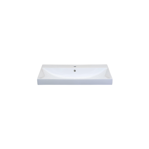 H&R Badmeubelen Just Wastafel - 81x46x7.5cm - 1 kraangat - keramiek wit SW457622