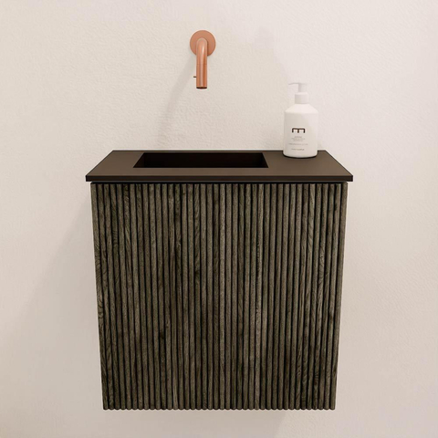 Mondiaz JOYA 40cm meuble de toilette - couleur Shadow - Vasque FAYE position Gauche Sans trou de robinet couleur Urban SW1421475