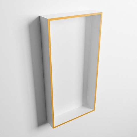 Mondiaz Easy nis 29.5x59.5x8cm voor Inbouw/opbouw 1 open vak Solid surface Talc/Ocher SW643678