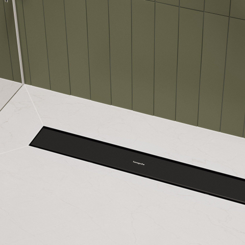 Hansgrohe RainDrain Go Douchegoot - 50cm - standaard/vlakke installatie - betegelbaar - mat zwart SW1590417