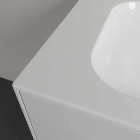 Villeroy & Boch finion meubelwastafel - 1 kraangat - 80x50cm CeramicPlus - zonder overloop - White Alpine (glans wit) SW106520