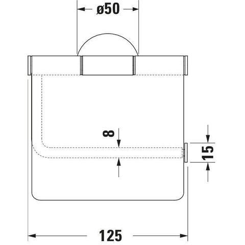 Duravit Starck T Toiletrolhouder - met klep - hoogglans chroom SW297090