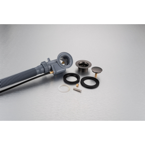 Fortifura Calvi badafvoercombinatie - met draaibediening - PVD - geborsteld gunmetal (antraciet) SW767292