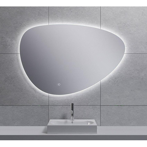 Wiesbaden Uovo Miroir 100cm asymétrique avec chauffe miroir et éclairage LED autour à intensité réglable SW484785