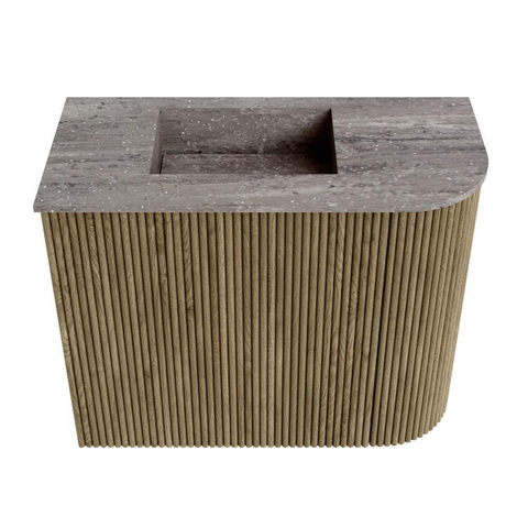 Mondiaz JOYA-DLUX 51.6cm toiletmeubel - ronding rechts kleur Dusk - Wastafel FAYE positie Links 1 kraangat kleur Oza. SW1425994
