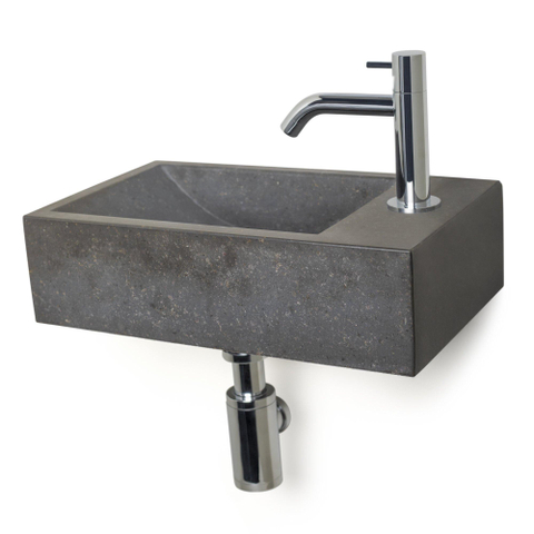 Differnz lave-mains 40x11x23cm Pierre naturelle 1 trou pour robinet Bluestone SW21925