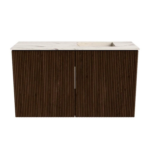 Mondiaz JOYA-DLUX 70cm meuble de salle de bains - couleur Walnut - Vasque FAYE position Droite 1 trou de robinet couleur Nata. SW1424482