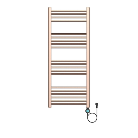 Belrad Radiateur sèche-serviettes électrique - 120x50cm - 700W - raccordement à droite - cuivre brossé SW1577188