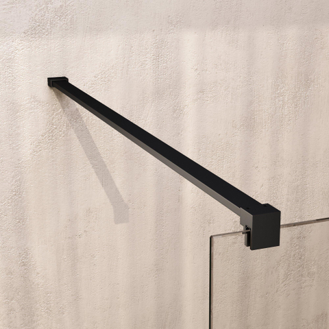 BRAUER Void Carving Cabine de douche - 90x100x200cm - porte battante - revêtement verre - réversible - verre clair - noir mat SW1418120