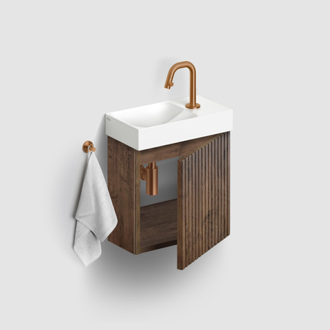 Clou Vale lavabos de WC céramique lavabo 38x19x7cm trou de robinet à droite Blanc mat SW451449