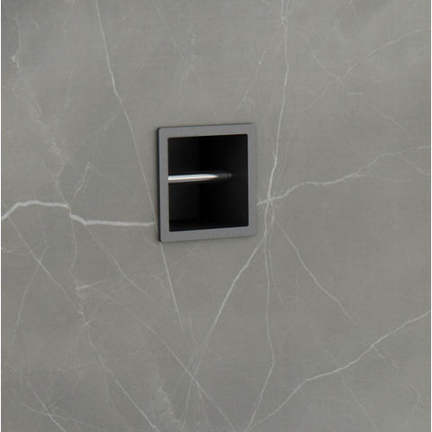 Fortifura Calvi Toiletrolhouder - inbouw - 17.3x17.3x15.3cm - PVD - geborsteld gunmetal (antraciet) SW1126063