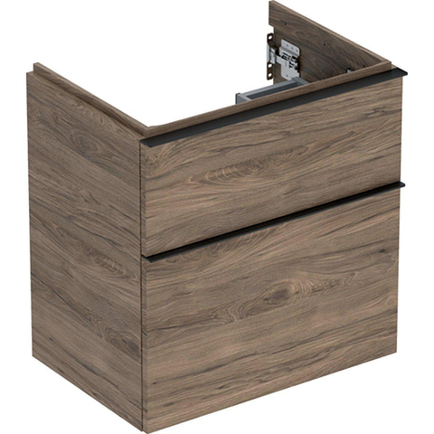 Geberit ICon onderkast wastafel - 2 lade - 59x41.6cm - softclose - noten hickory (hout) SW637696