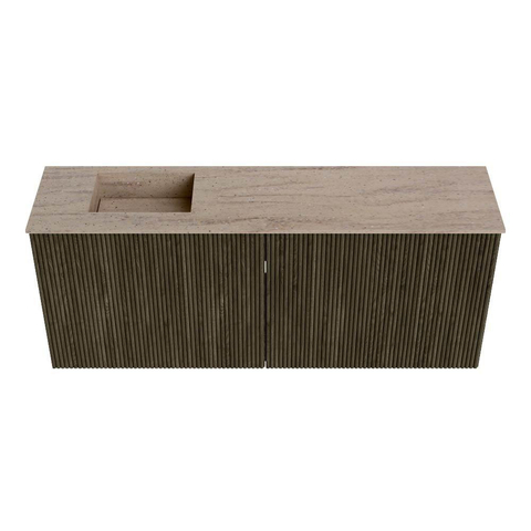 Mondiaz JOYA-DLUX 100cm toiletmeubel - kleur Shadow - Wastafel FAYE positie Links 1 kraangat kleur Saba. SW1425145