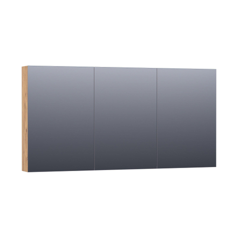 BRAUER Impress Deluxe armoire de toilette - 140x70x15cm - éclairage interne et externe - 3 portes miroir double face - Château SW371730
