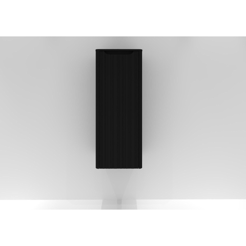 H&R badmeubelen Juice Halfhoge Kast - 40x35x100cm - met ronde hoeken - 3D-front - 1 deur - linksdraaiend - zwart mat SW875281