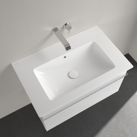 Villeroy & Boch venticello meubelwastafel - 800x500mm - met kraangat - met overloop CeramicPlus - White Alpine (glans wit) 1025143