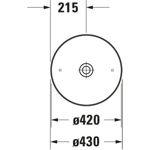 Duravit Cape cod Opzetwastafel - 43x43cm - zonder kraangat - zonder overloop - glans wit SW297000