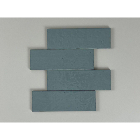 SAMPLE Terravito Nocino wandtegel - 6x18.6cm - Powder Blue glans (blauw) SW1221365
