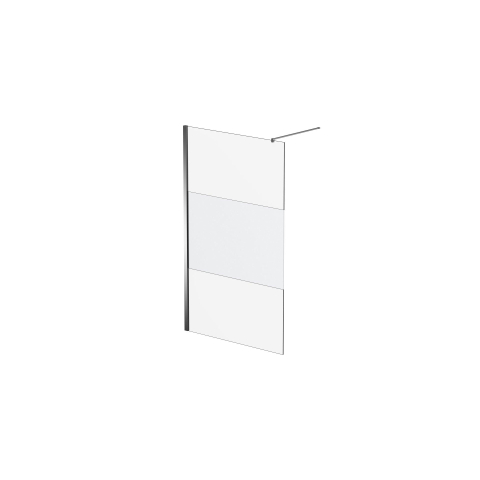 Van Marcke Inloopdouche - 120x200cm - veiligheidsglas - band mat glas - anti kalk - chroom SW238195