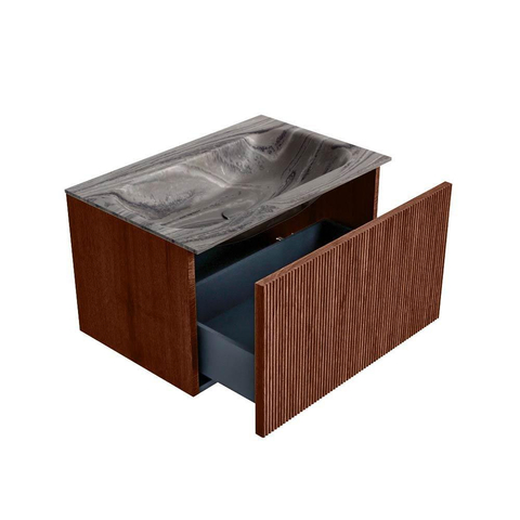 MONDIAZ KURVE-DLUX Meuble de salle de bains 70cm couleur Ruby avec 1 tiroir et 0 porte. Lavabo BIG SMALL Milieu 1 trou de robinet Sombra. SW1433934