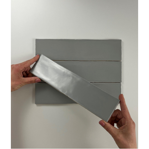 ÉCHANTILLON Terravito Pavero carreau mural - 7,5x30cm - 8,6mm - Rectangulaire - Gris mat SW736383