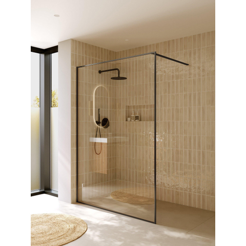 Riho Define paroi de douche - 140x200cm - verre transparent avec cadre - 6mm - gunmetal mat SW1185405
