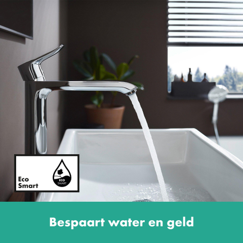 Hansgrohe Metris 1 greeps wastafelkraan - 260 met trekwaste - hoogglans chroom 0450908