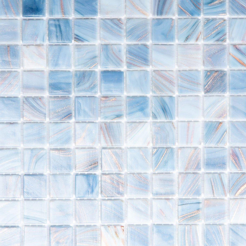 The Mosaic Factory Amsterdam mosaïque - 32x32cm - 4mm - carré - cyaan brillant (bleu) SW62136