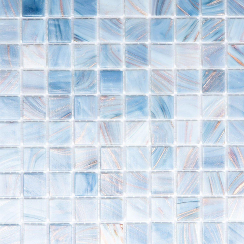 The Mosaic Factory Amsterdam carrelage mosaïque 32.2x32.2cm pour mur et sol intérieur et extérieur carré verre Cyaan SW62136
