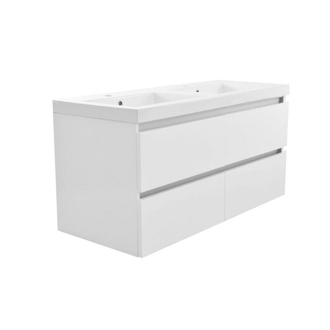 Wiesbaden Vision Onderkast - met 4 laden - 2 uitsparingen - 120x46cm - glans wit SW95810