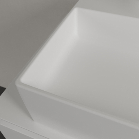 Villeroy & Boch memento 2.0 opzetwastafel - 60x42cm - met 1 kraangat - met overloop CeramicPlus - Stone White (mat wit) SW209587