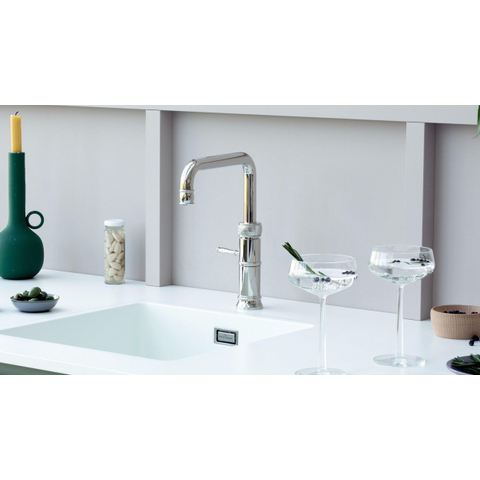 Quooker Classic Fusion Square kokendwaterkraan - draaibare uitloop - Combi+ reservoir - Warm / kokend water - Chroom SW299656