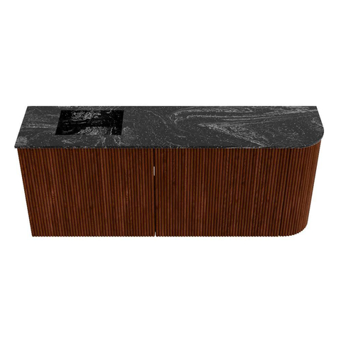 Mondiaz JOYA-DLUX 101.6cm toiletmeubel - ronding rechts kleur Ruby - Wastafel FAYE positie Links 1 kraangat kleur Lava. SW1423654