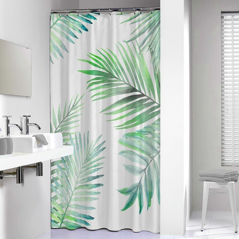 Sealskin Leaves Rideau de douche 180x200 cm PEVA Vert / Blanc SW699495