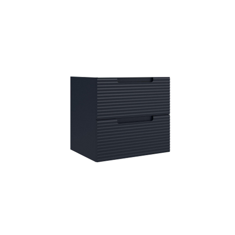 Saniclass Prime Balance Meuble sous lavabo - 60x55x44.9cm - 2 tiroirs - Poignée intégrée - MDF - bleu marine mat SW892616