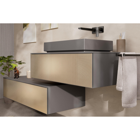 Hansgrohe Metropol 1 greeps wastafelkraan - afbouwdeel - met voorsprong 225 mm en afvoerplug - glans zwart chroom SW490354