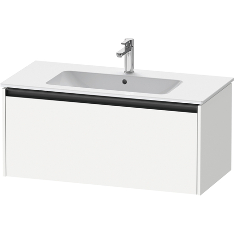 Duravit Ketho.2 Wastafelonderbouwkast - met 1 lade - 101x48x44cm - met greep antraciet - wit mat SW772293