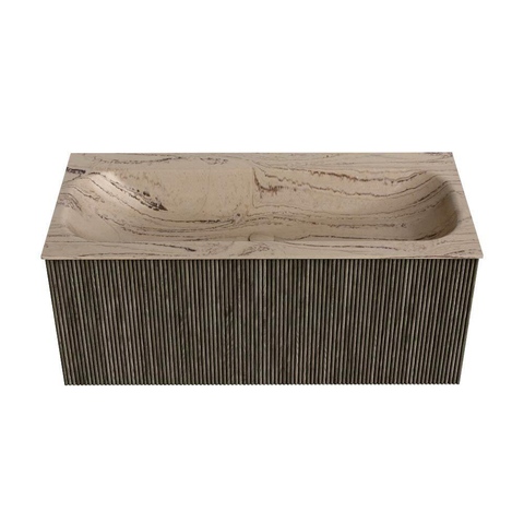 MONDIAZ KURVE-DLUX 100cm badmeubel kleur Shadow met 1 lade en 0 deuren. Wastafel BIG MEDIUM Midden zonder kraangat Arena. SW1431292