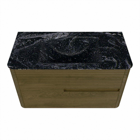 Mondiaz CIRO-DLUX Badkamermeubelset - 90x45x50cm - Solid surface wastafel Lava - 1 wasbak Midden - zonder kraangaten - 2 lades - Dusk SW1533020