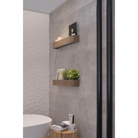 Looox Wooden Collection Rangement Salle de bains 30cm noir mat avec fond noir mat SW73148