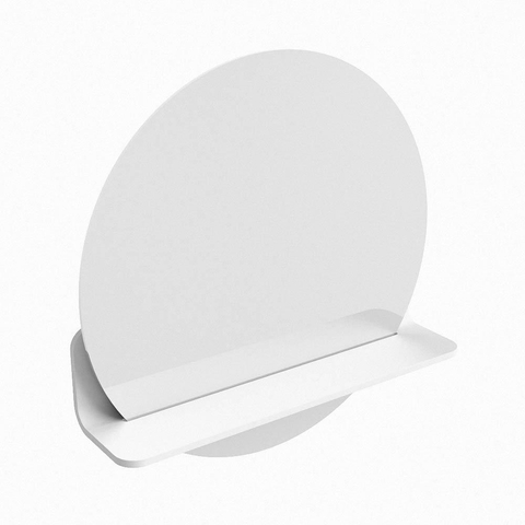 Mondiaz SPOT miroir – Ø 50 cm – avec tablette – Talc (blanc) SW1235465