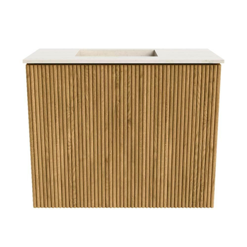 Mondiaz JOYA-DLUX 50cm toiletmeubel - kleur Oak - Wastafel FAYE positie Links 1 kraangat kleur Meli. SW1423915