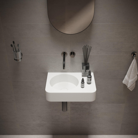 Ideavit Solidbrio lave-mains - 45x33x14cm - sans trou de robinet - blanc mat SW85930