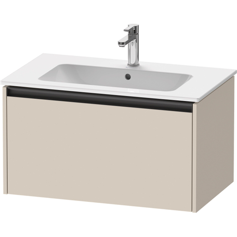 Duravit Ketho.2 Wastafelonderbouwkast - met 1 lade - 81x48x44cm - met greep antraciet - taupe supermat SW773117