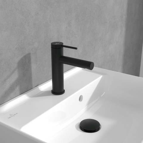 Villeroy & Boch Loop & Friends 1 greeps wastafelkraan - met waste - mat zwart SW974128