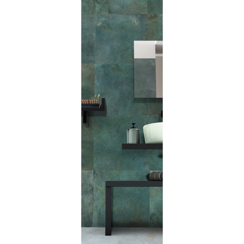 SAMPLE Terravito Dalora wand- en vloertegel - 60x60cm - 9mm - Vierkant - gerectificeerd - Betonlook - Emerald mat SW736024