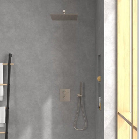 Villeroy & Boch Universal Showers regendouche - 35x35cm hoekig - Brushed Nickel (rvs) SW974386